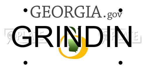 GRINDIN Georgia License Plate