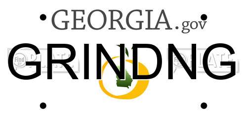 GRINDNG Georgia License Plate