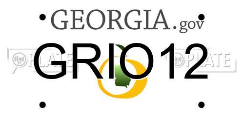GRIO12 Georgia License Plate
