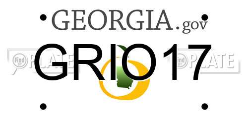 GRIO17 Georgia License Plate