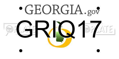 GRIQ17 Georgia License Plate