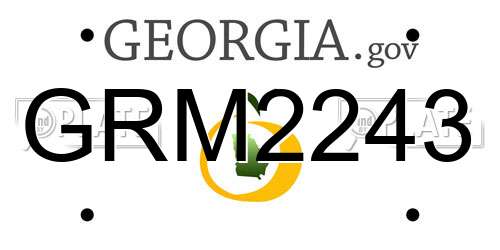 GRM2243 Georgia License Plate