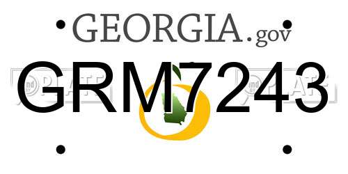 GRM7243 Georgia License Plate