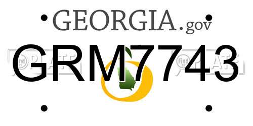 GRM7743 Georgia License Plate
