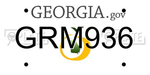 GRM936 Georgia License Plate