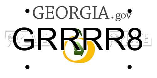 GRRRR8 Georgia License Plate
