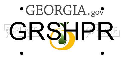 GRSHPR Georgia License Plate