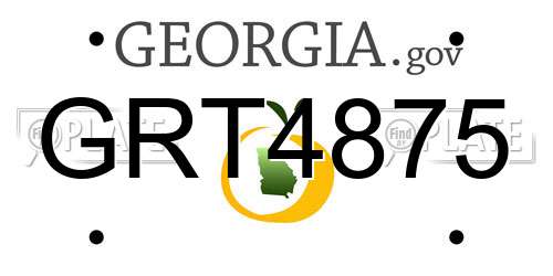 GRT4875 Georgia License Plate