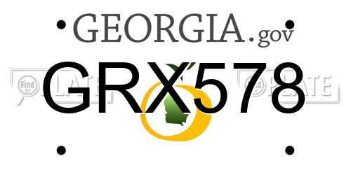 GRX578 Georgia License Plate