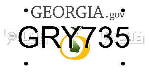 GRY735 Georgia License Plate