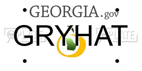 GRYHAT Georgia License Plate