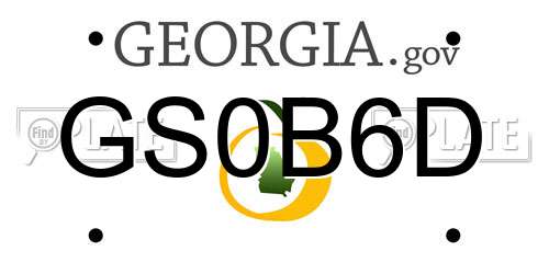 GS0B6D Georgia License Plate