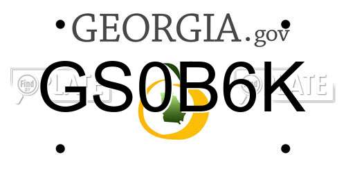 GS0B6K Georgia License Plate