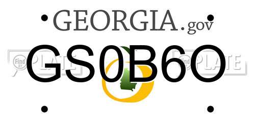GS0B6O Georgia License Plate