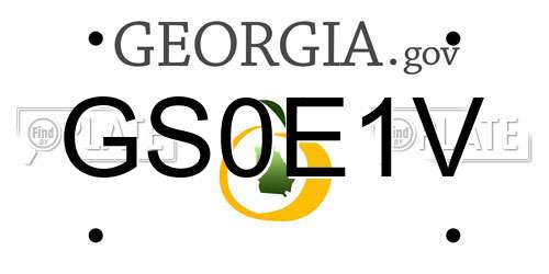 GS0E1V Georgia License Plate