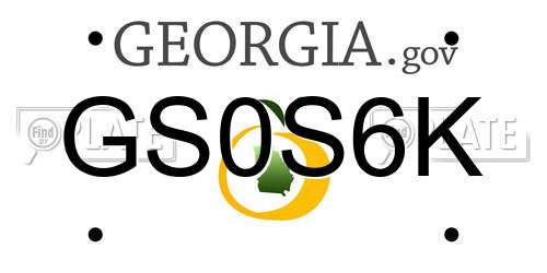 GS0S6K Georgia License Plate