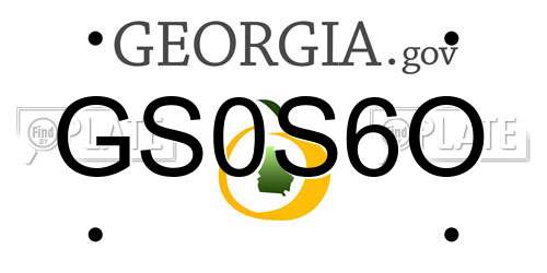 GS0S6O Georgia License Plate