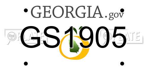 GS1905 Georgia License Plate