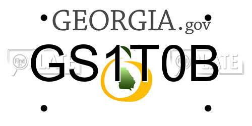 GS1T0B Georgia License Plate