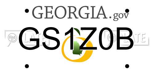 GS1Z0B Georgia License Plate