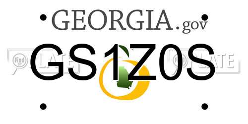 GS1Z0S Georgia License Plate