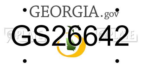 GS26642 Georgia License Plate