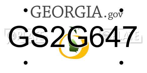 GS2G647 Georgia License Plate