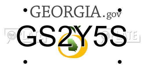 GS2Y5S Georgia License Plate