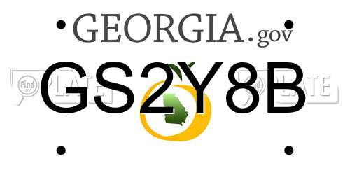 GS2Y8B Georgia License Plate