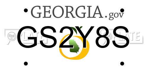 GS2Y8S Georgia License Plate