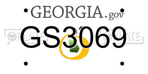 GS3069 Georgia License Plate