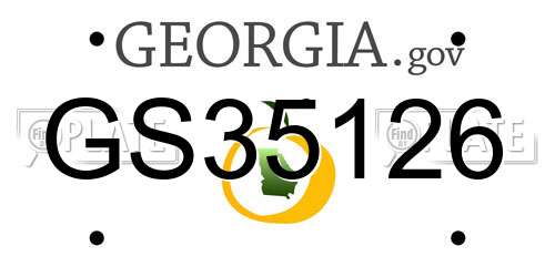 GS35126 Georgia License Plate
