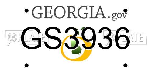 GS3936 Georgia License Plate