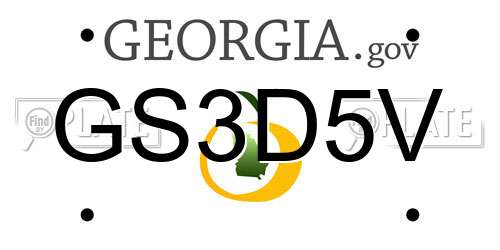 GS3D5V Georgia License Plate