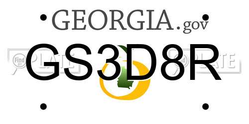 GS3D8R Georgia License Plate