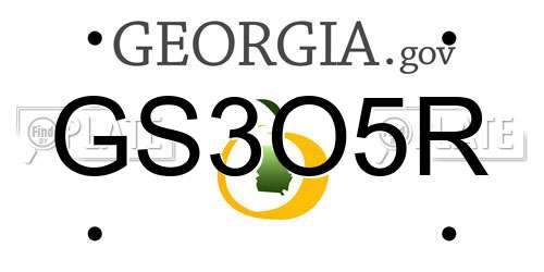 GS3O5R Georgia License Plate