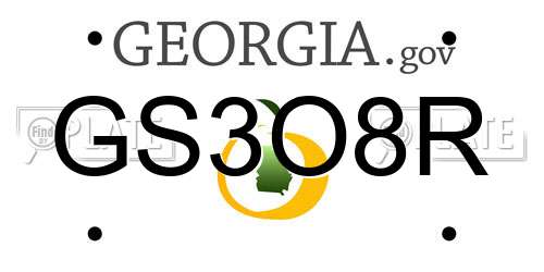 GS3O8R Georgia License Plate