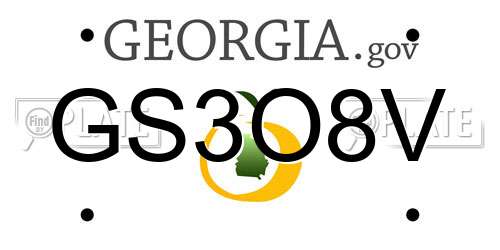 GS3O8V Georgia License Plate
