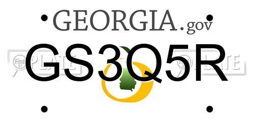 GS3Q5R Georgia License Plate