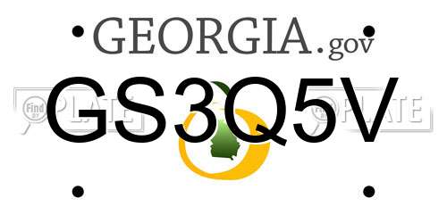 GS3Q5V Georgia License Plate