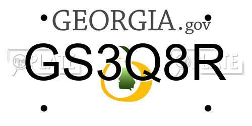 GS3Q8R Georgia License Plate