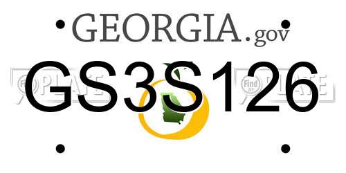 GS3S126 Georgia License Plate