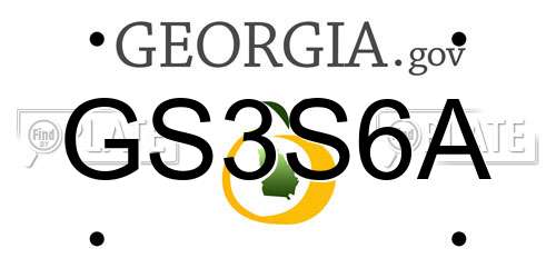 GS3S6A Georgia License Plate