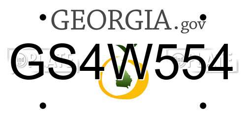 GS4W554 Georgia License Plate