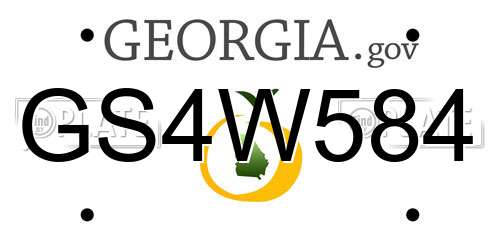 GS4W584 Georgia License Plate