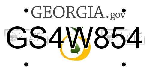 GS4W854 Georgia License Plate