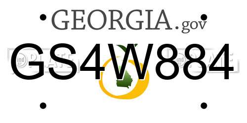 GS4W884 Georgia License Plate