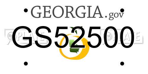 GS52500 Georgia License Plate