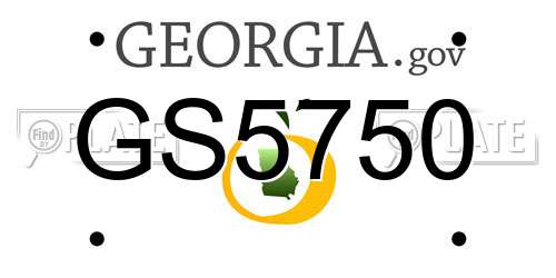 GS5750 Georgia License Plate