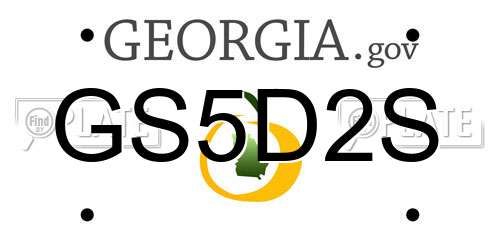 GS5D2S Georgia License Plate